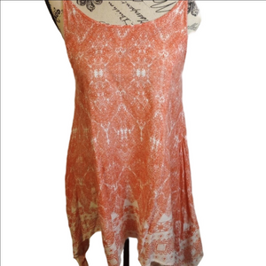 Khalsa Creations Orange and White Tunic Tank Top Medium